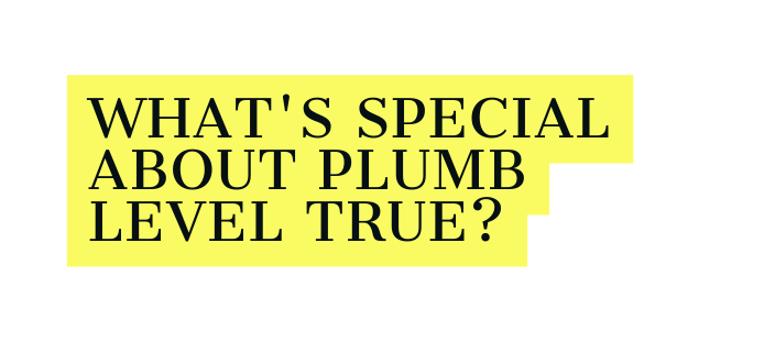 What s special about Plumb level true